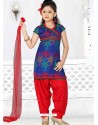 Red Art Silk Incredible Readymade Salwar Kameez for girls