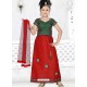 Girl's Incredible Red color Art Silk Readymade Salwar Kameez