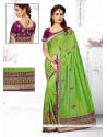 Specialised Chanderi Green Zari Work Designer Traditional Saree
