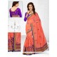 Grandiose Chanderi Orange Resham Work Designer Traditional Saree