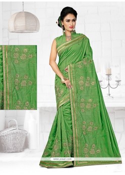 Affectionate Bhagalpuri Silk Green Designer Traditional Saree