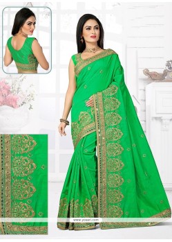 Invaluable Bhagalpuri Silk Resham Work Designer Traditional Saree