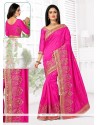 Beauteous Hot Pink Bhagalpuri Silk Designer Traditional Saree