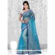 Ethnic Patch Border Work Net Casual Saree