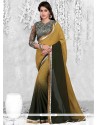 Spectacular Faux Georgette Print Work Casual Saree