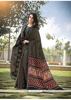 Mystical Pashnima Silk Multi Colour Printed Saree
