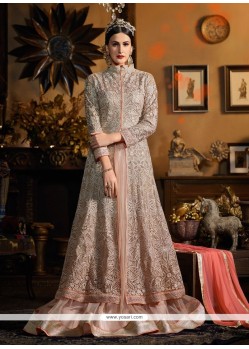 Mystical Pink Resham Work Designer Floor Length Salwar Suit