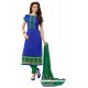 Versatile Blue And Green Chanderi Churidar Suit