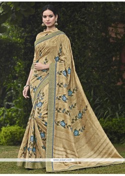 Excellent Handloom Silk Print Work Printed Saree
