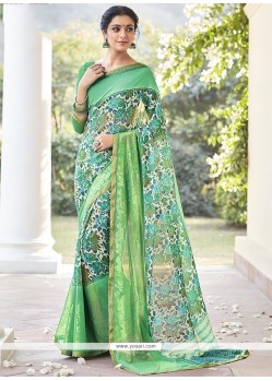 Delightsome Faux Georgette Print Work Printed Saree