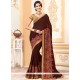 Exceptional Brown Faux Chiffon Classic Saree