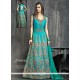 Specialised Kasab Work Turquoise Designer Floor Length Suit