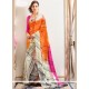 Beautiful Faux Crepe Multi Colour Printed Saree