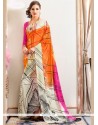 Beautiful Faux Crepe Multi Colour Printed Saree