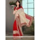 Invaluable Red Embroidered Work Designer Saree