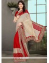 Invaluable Red Embroidered Work Designer Saree