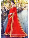 Haute Bamber Georgette Patch Border Work Classic Saree