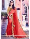 Charismatic Embroidered Work Faux Chiffon Classic Saree