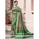 Stupendous Green Embroidered Work Art Silk Traditional Saree