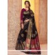 Modest Cotton Silk Black Embroidered Work Traditional Saree