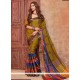 Piquant Cotton Silk Green Embroidered Work Traditional Saree