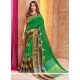 Green Embroidered Work Cotton Silk Traditional Saree