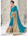 Gripping Fancy Fabric Turquoise Classic Designer Saree