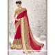 Magnetize Red Embroidered Work Classic Designer Saree