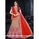 Classical Hot Pink And Red Patch Border Work Lehenga Choli