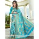 Modernistic Turquoise Banglori Silk Traditional Saree