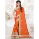 Splendid Patch Border Work Orange Art Silk Traditional Designer Saree