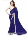 Distinctively Faux Georgette Lace Work Casual Saree