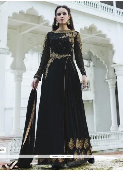 Imposing Resham Work Black Designer Palazzo Suit