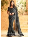 Sensible Embroidered Work Faux Georgette Shaded Saree