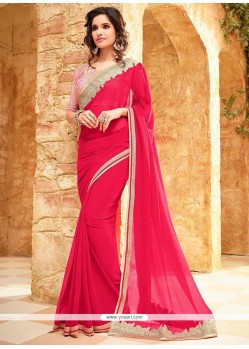 Staring Faux Georgette Lace Work Classic Saree