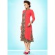 Especial Faux Georgette Rose Pink Party Wear Kurti