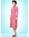 Delectable Faux Georgette Embroidered Work Party Wear Kurti