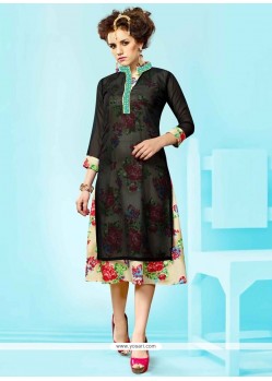 Staggering Faux Georgette Embroidered Work Party Wear Kurti