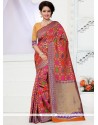 Hypnotizing Weaving Work Multi Colour Banarasi Silk Designer Traditional Saree