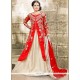 Astonishing Bhagalpuri Silk White And Red Long Choli Lehenga