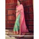 Absorbing Pink And Turquoise Designer Half N Half Saree