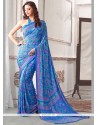 Royal Blue Printed Saree