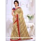 Delectable Embroidered Work Beige Classic Saree