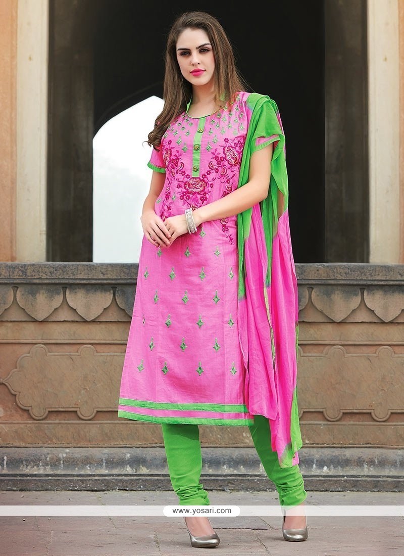 Sorcerous Embroidered Work Churidar Suit