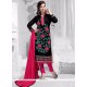 Ayesha Takia Black Embroidered Work Churidar Suit