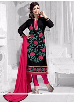 Ayesha Takia Black Embroidered Work Churidar Suit