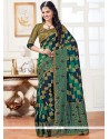 Fabulous Art Silk Green Traditional Designer Saree