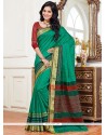 Intricate Art Silk Green Designer Traditional Saree