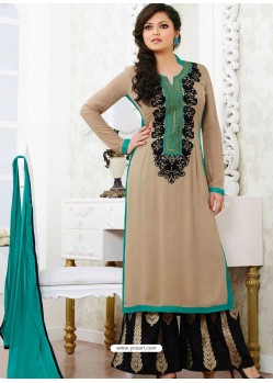 Gray And Black Georgette Pakistani Suits