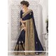 Magnificent Bhagalpuri Silk Navy Blue Designer Traditional Saree